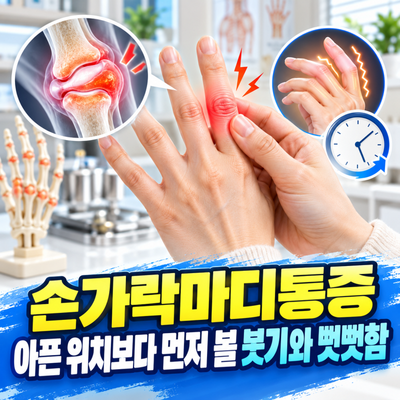 손가락마디통증 아픈 위치보다 먼저 볼 붓기와 뻣뻣함