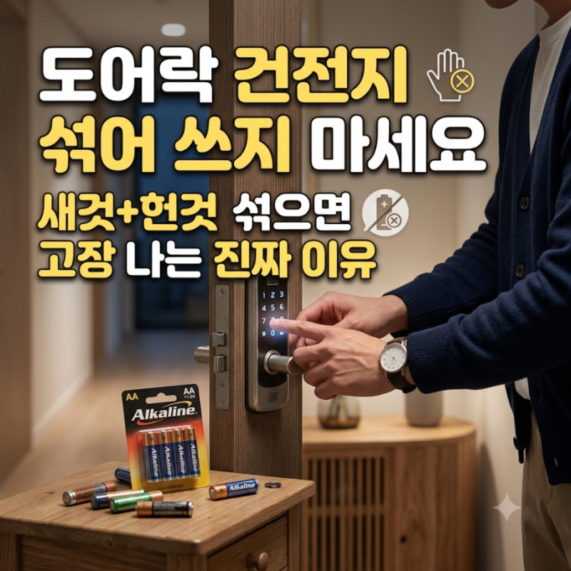 도어락 건전지 교체할 때 새것과 헌것 섞어 쓰면 절대 안 되는 이유