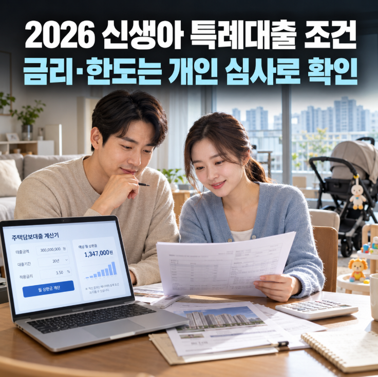 "맞벌이 2억도 1%대 금리? 2026년 신생아 특례대출 조건, 심사 탈락 피하는 3가지 팩트체크"