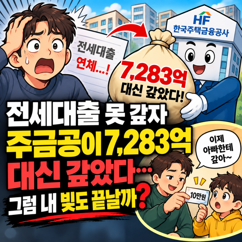 은행원 아빠의 금융이야기전세대출 못 갚자 주금공이7,283억 대신 갚았다…그럼 내 빚도 끝날....