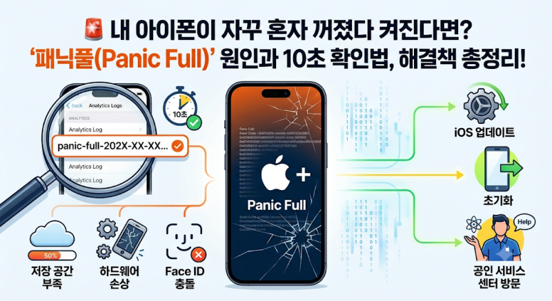 내 아이폰이 자꾸 혼자 꺼졌다 켜진다면? '패닉풀(Panic Full)' 원인과 10초 확인법, 해결책 총정....