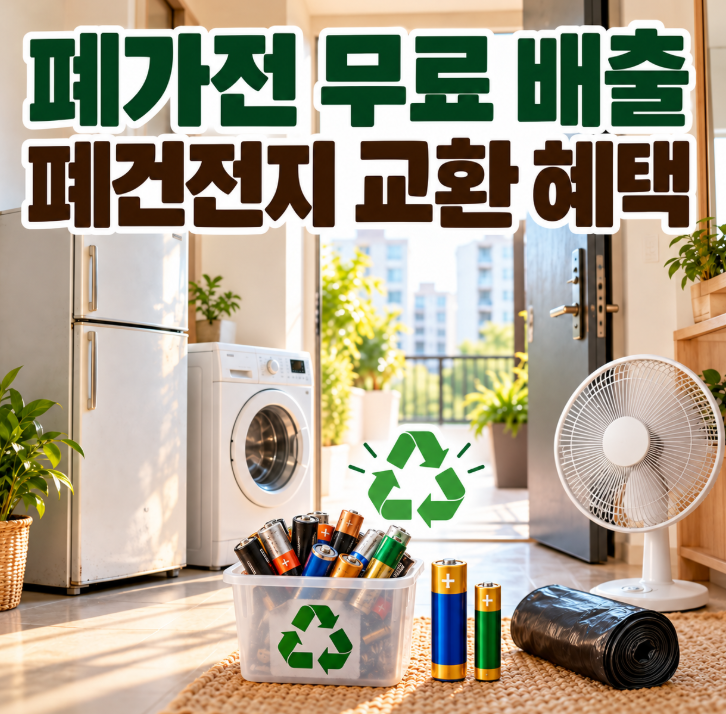 폐가전 무료수거, 2026년 달라진점｜폐건전지는? 교환하세요!