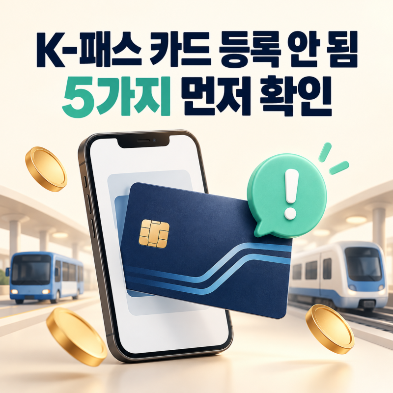 K-패스 카드 등록 안 됨｜환급금 누락 전 확인할 5가지