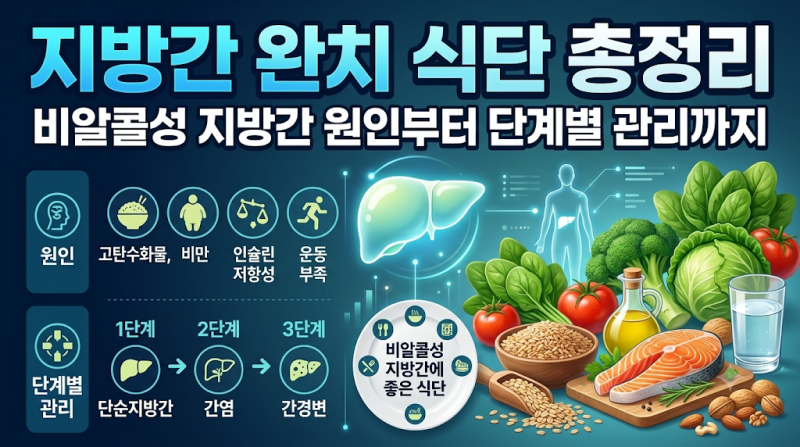 지방간 원인과 단계별 관리: 비알콜성 지방간에 좋은 식단 총정리