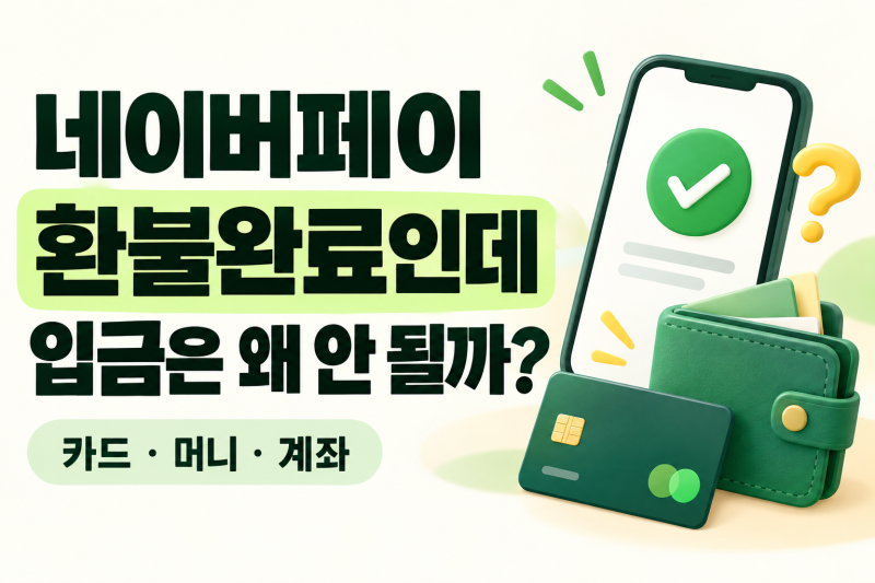 네이버페이 환불완료인데 입금이 안 될 때, 카드·머니·환불정산액 확인