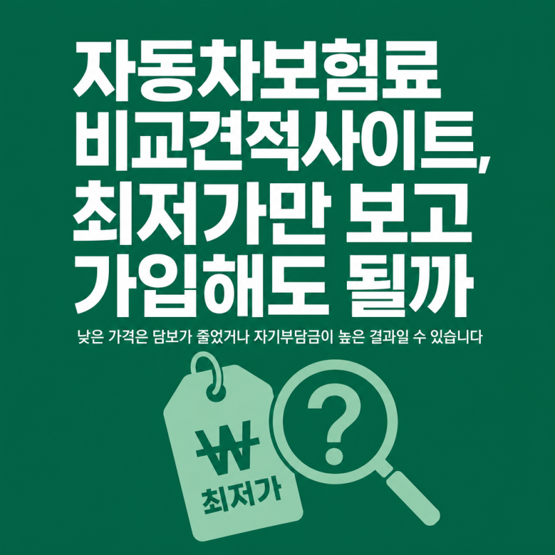 자동차보험료 비교견적사이트, 최저가만 보고 가입해도 될까