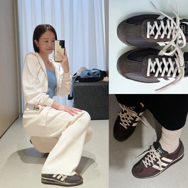 가을 데일리 운동화 아디다스 SL72 OG 브라운 사이즈 코디 착화감