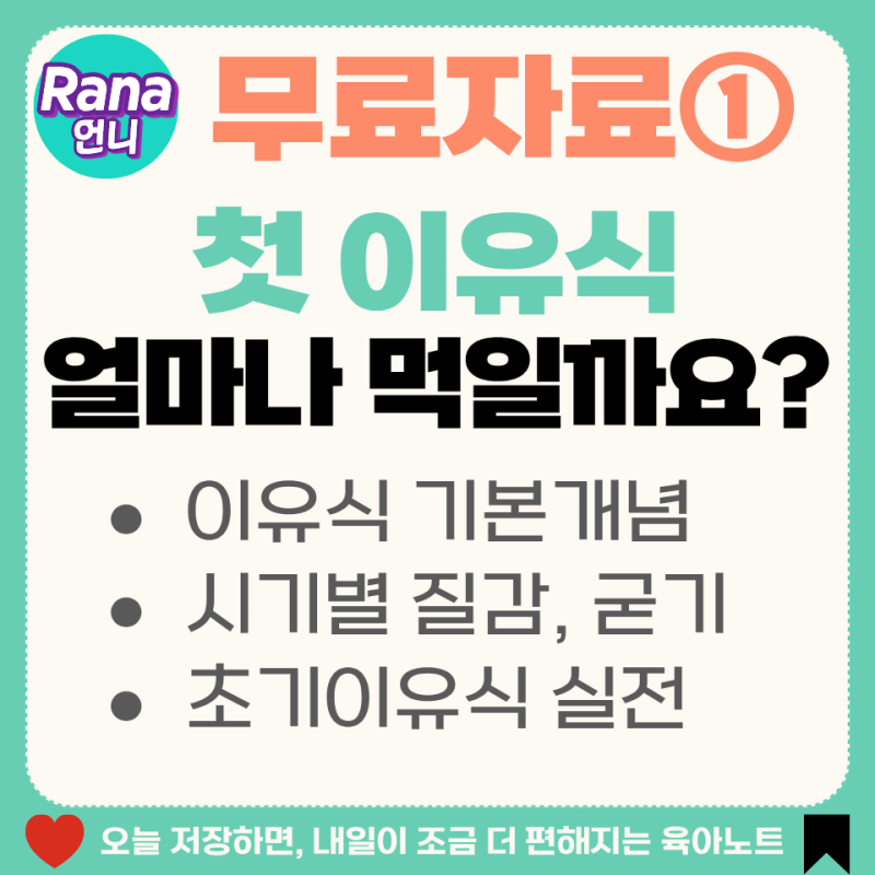 [Rana이유식] 초기이유식 이건 꼭 알아두세요!(무료자료)