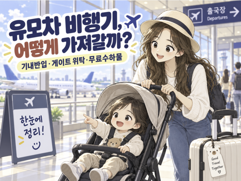 유모차 비행기 기내반입 될까? [게이트 위탁·무료수하물·도착 후 수령·항공사별 기준]