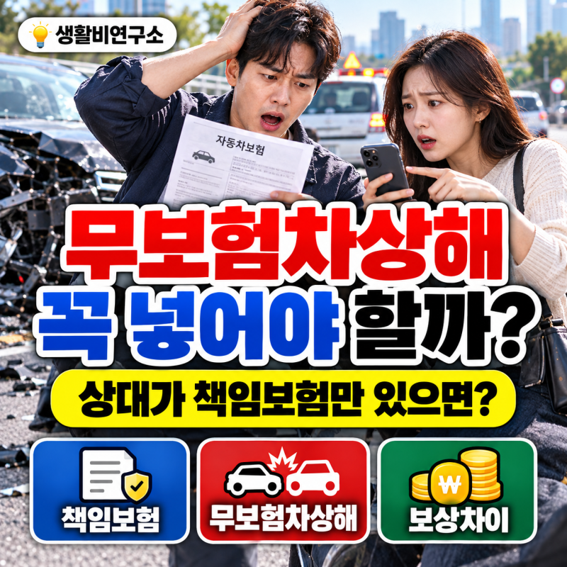 자동차보험 무보험차상해 꼭 넣어야 할까? 상대가 책임보험만 있으면 내 돈 나갈 수 있는 5가....