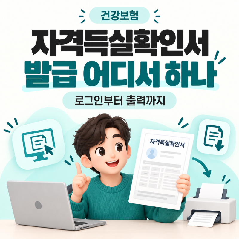 건강보험 자격득실확인서 발급 어디서 하나 — 로그인부터 프린트·팩스까지