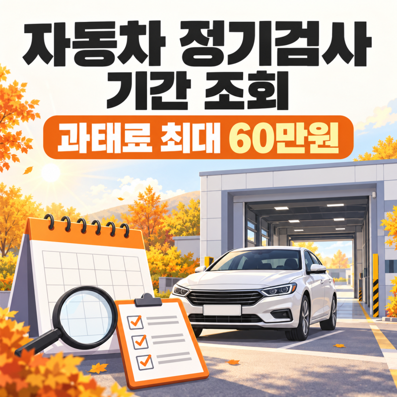 자동차 정기검사 기간 조회 방법, 과태료 최대 60만원 총정리
