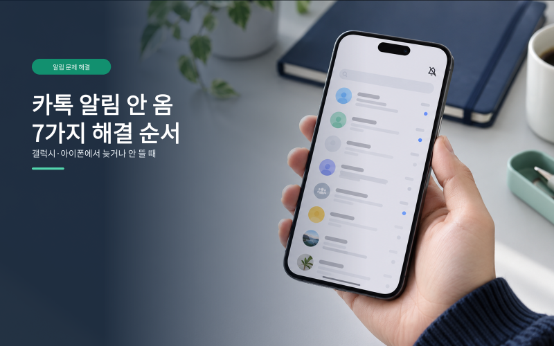 카톡 알림 안옴 해결 방법 7가지 총정리