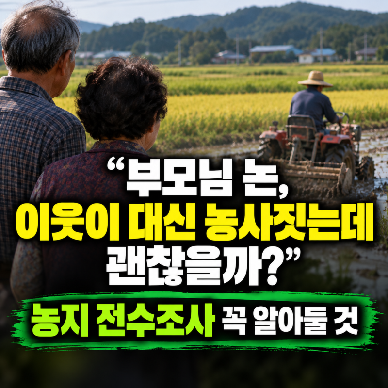 “부모님 논, 이웃이 대신 농사짓는데 괜찮을까?” 농지 전수조사 꼭 알아둘 것