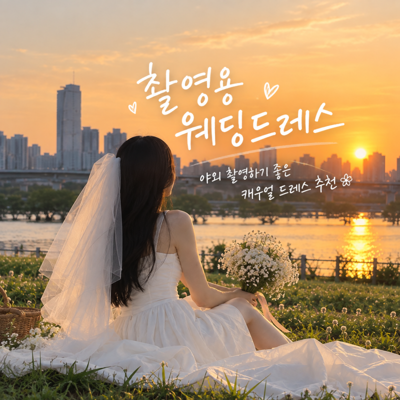 셀프웨딩 촬영 야외에서 찍기 좋은 캐주얼 촬영용 웨딩드레스 추천