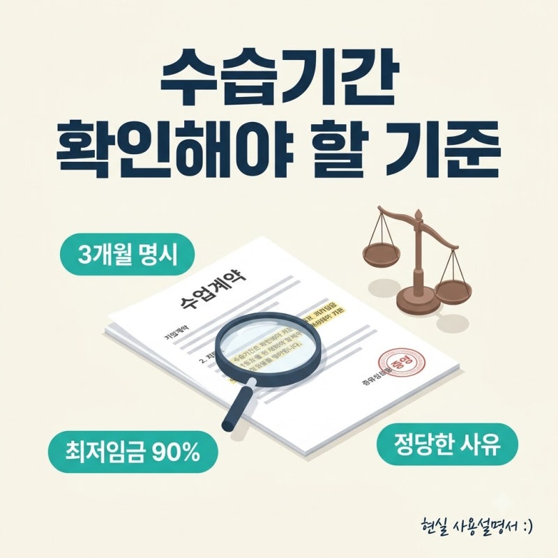 수습기간 확인해야 할 기준 4가지, 최저임금 90% 감액 요건과 부당해고 방어 가이드