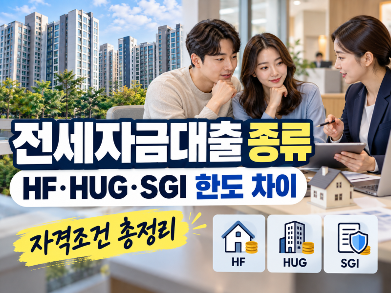 전세자금대출 종류와 자격조건 총정리｜HF·HUG·SGI 한도 차이