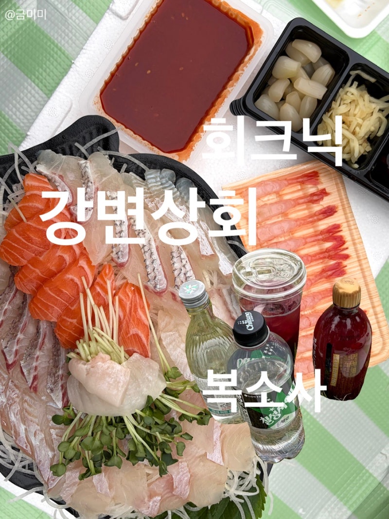 여의도 한강공원 회크닉 | 노량진 수산시장 강변상회 계절모둠회 복소사 피크닉