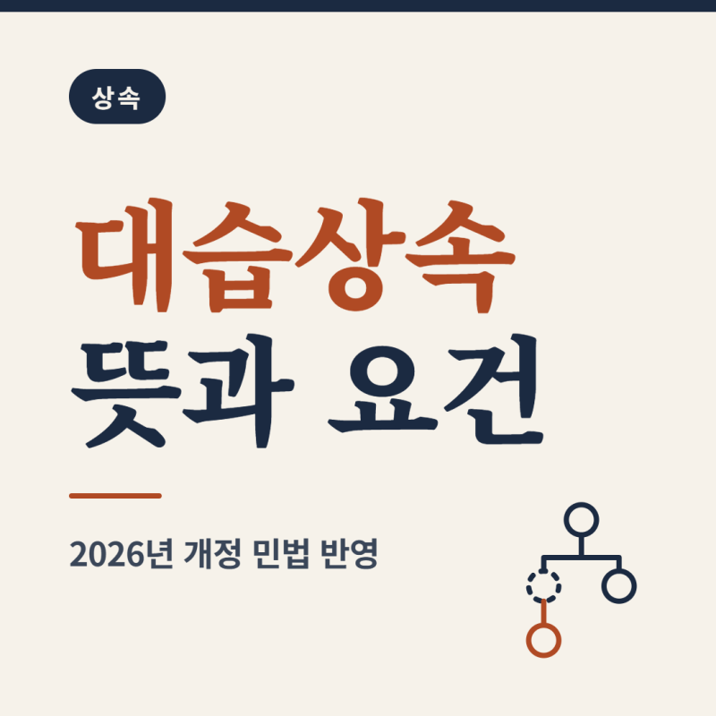 [광주법무사] 대습상속 개념과 요건, 2026년 개정 민법까지 정리