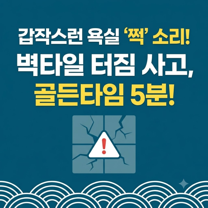 화장실 타일 들뜸 "갑자기 쩍 갈라졌는데 쏟아져 내릴까?" 긴급 셀프 보수법