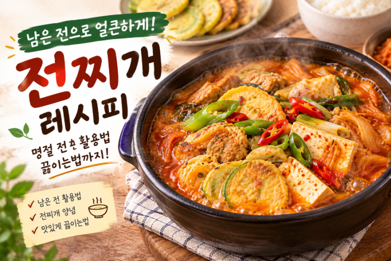 전찌개 레시피 남은 전으로 얼큰하게 끓이는법｜명절 전 활용법
