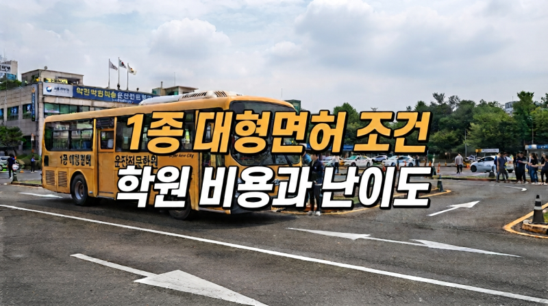 1종 대형면허 취득 조건 2026년 학원 비용 및 코스 난이도