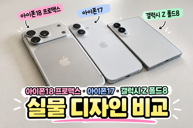 아이폰18 프로맥스 vs 아이폰17 vs 갤럭시z폴드8｜실물 디자인 · 크기 비교