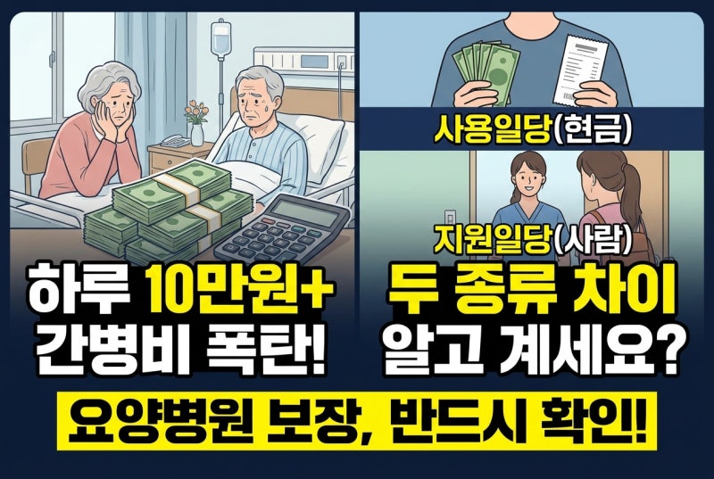 간병비 하루 얼마? 간병인보험 두 종류와 요양병원 보장 확인법