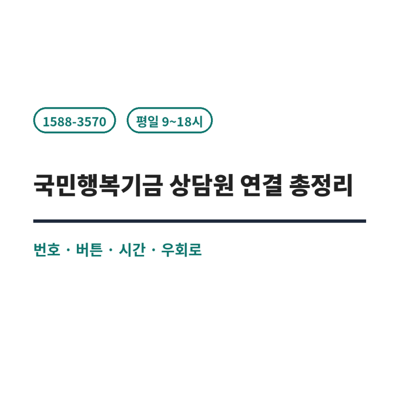 국민행복기금 고객센터 전화번호 상담원 연결 문의 안내 시간 총정리