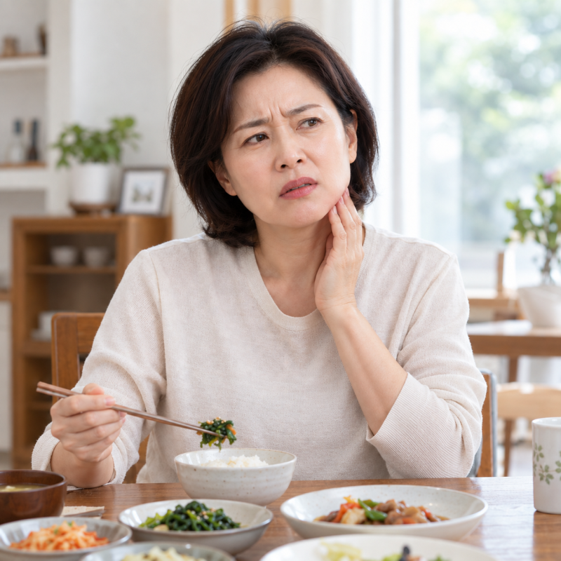 밥 먹을 때 턱밑이 붓고 아파요, 침샘에 돌이 생긴 걸까요?