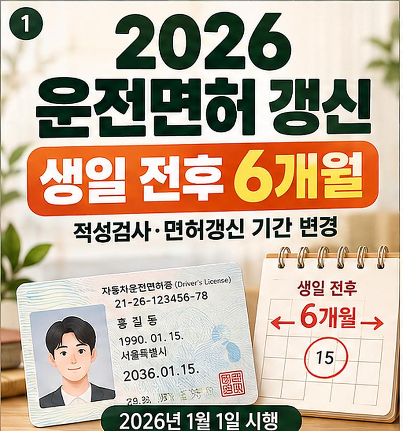 2026 운전면허 갱신기간 바뀌었습니다, 생일 전후 6개월·조회방법·준비물