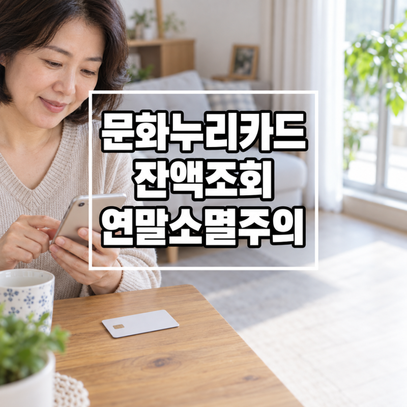 문화누리카드 잔액조회, 12월 31일 지나면 남은 지원금 소멸