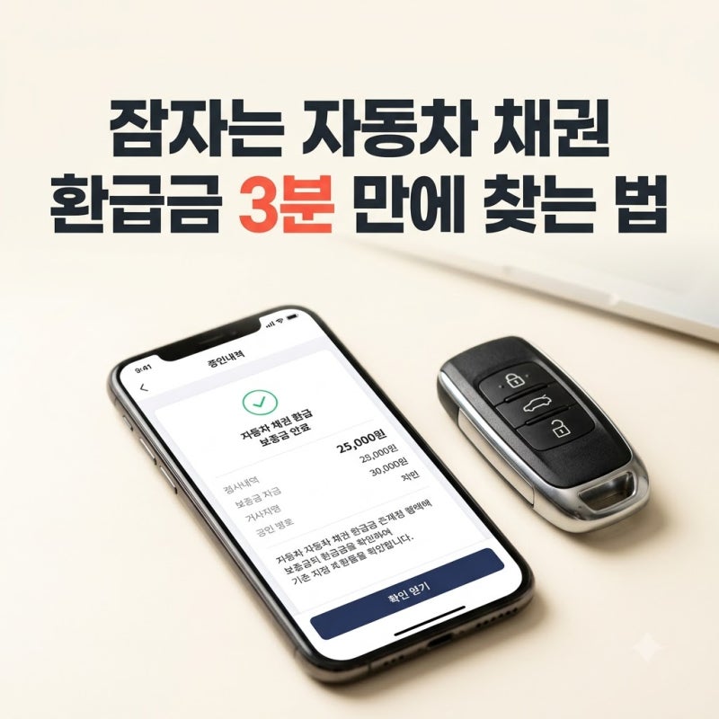5년 소멸시효 전 조회하는 자동차 채권 미환급금 계좌 이체법