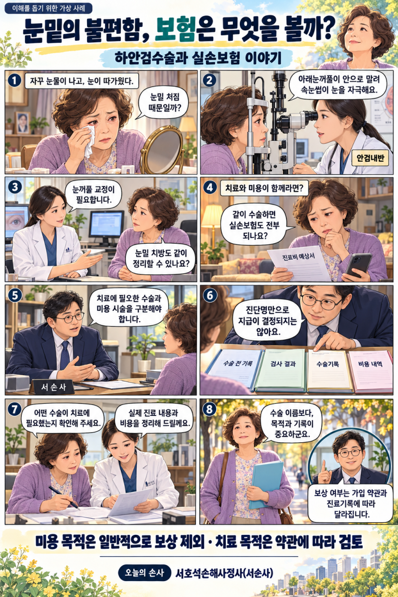 하안검수술 실손보험으로 보상받을 수 있을까?_Prepared by 서호석손해사정사