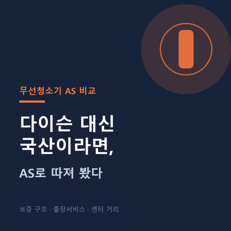 다이슨 대신 국산 무선청소기, AS 편의성으로 비교하면