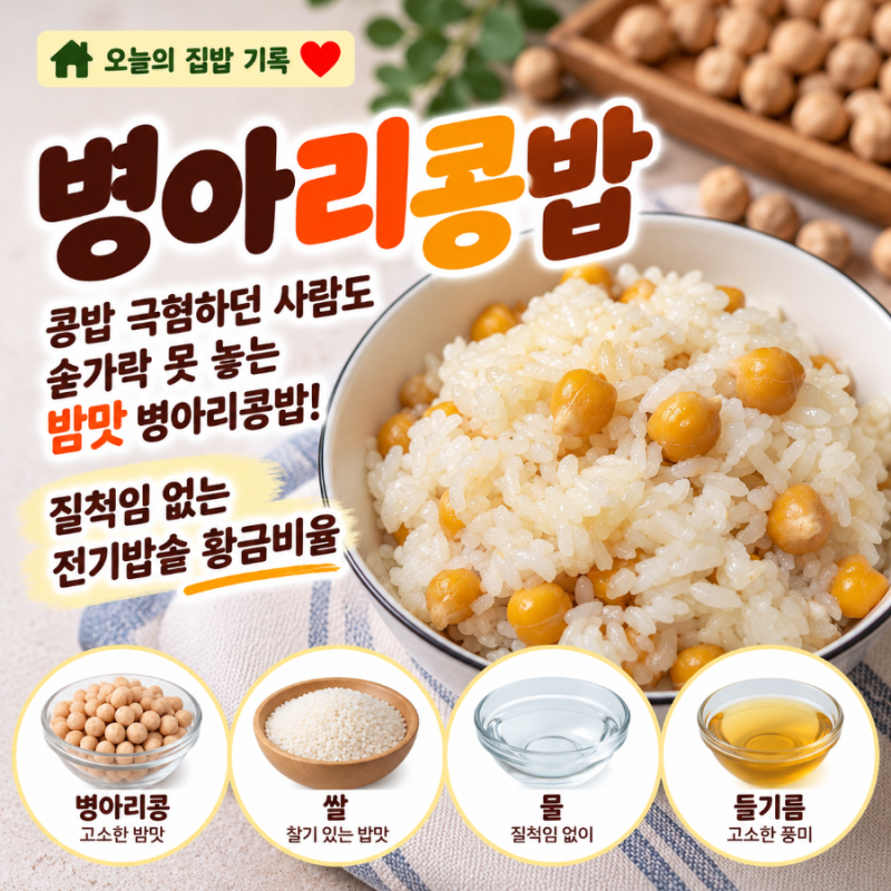 병아리콩밥 : 콩밥 극혐하던 사람도 숟가락 못 놓는 밤맛 병아리콩밥! 질척임 없는 전기밥솥 ....