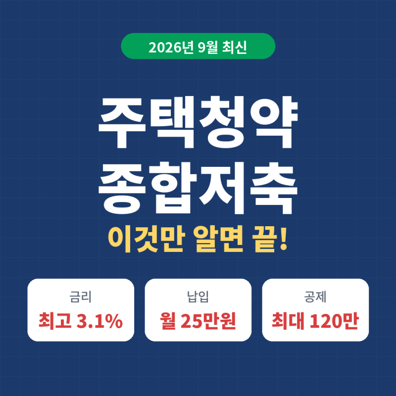 주택청약종합저축 2026 총정리, 금리·소득공제·25만원 이것만 알면 끝