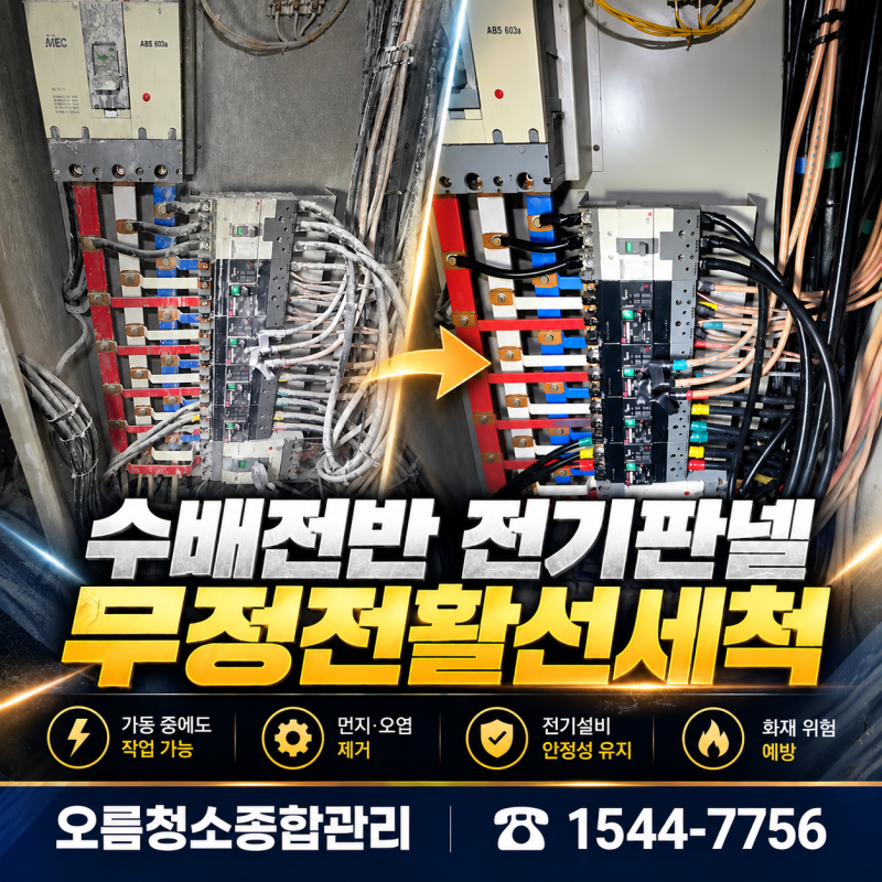 수배전반 전기판넬 무정전활선세척, 전원을 끄지 않고 어떻게 청소할까?