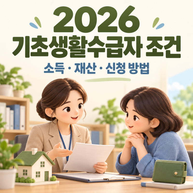 2026 기초생활수급자 조건, 집·자동차 있어도 될까? 소득 기준부터 신청 방법까지