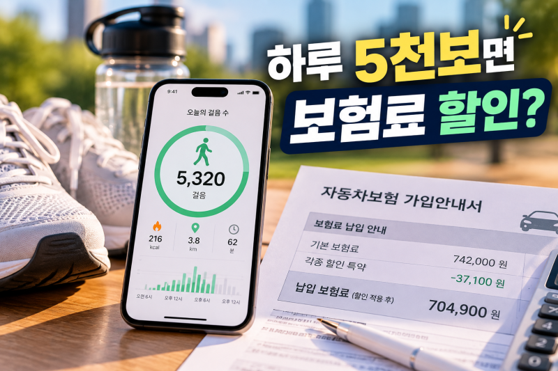 건강관리하면 보험료 할인, 실제 얼마나 깎일까｜5천보 걷기 조건 직접 확인