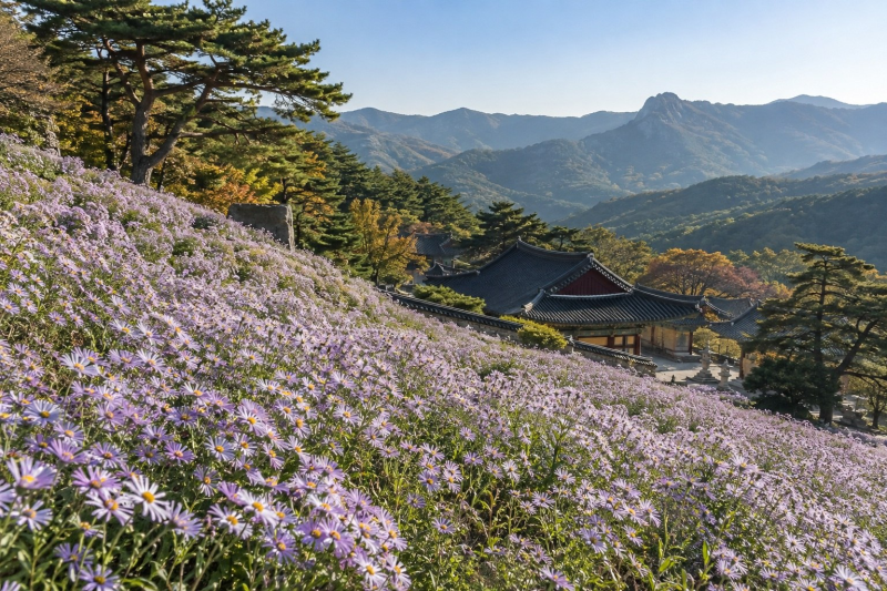 문경 가볼만한곳 봉천사 개미취 축제, 보랏빛 가을꽃 명소