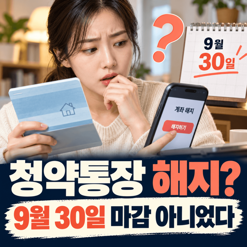 청약통장 해지하려다 멈췄다, 9월 30일 마감이라더니 아니었다