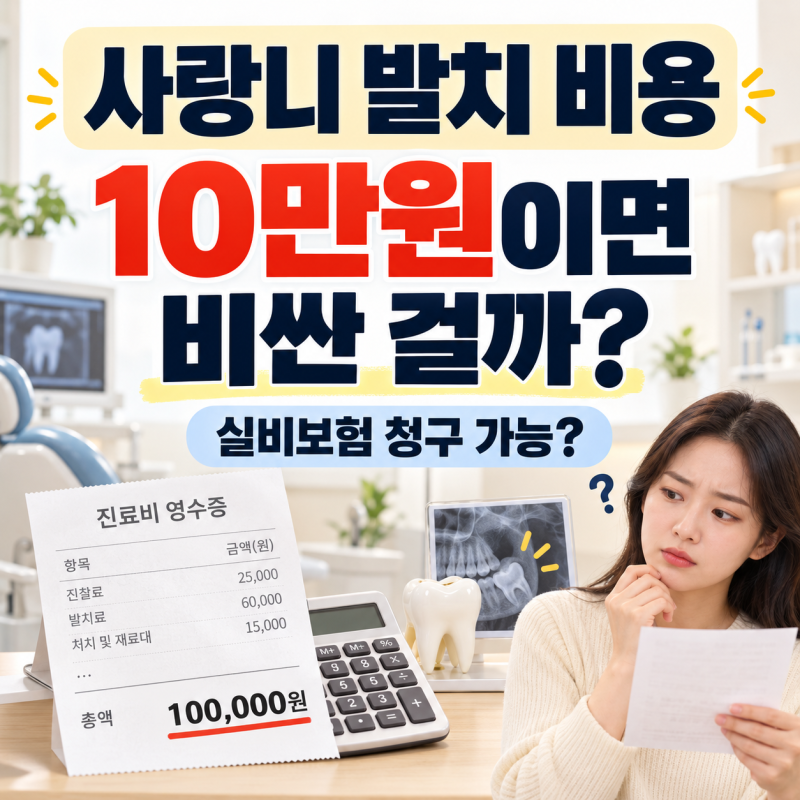 사랑니 발치 비용 10만원이면 비싼 걸까? 실비보험 청구 가능할까