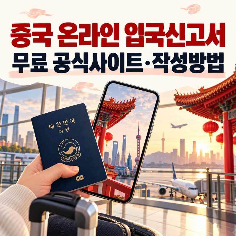 2026 중국 온라인 입국신고서 작성방법｜무료 공식사이트·한국인 무비자 30일·가짜사이트 주....