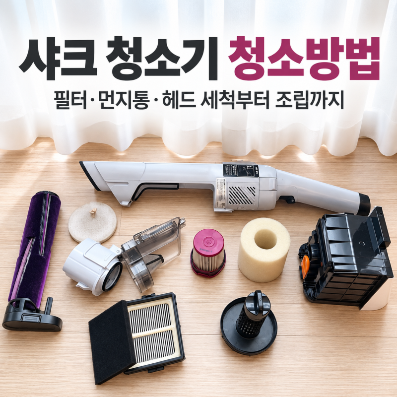 샤크 청소기 청소방법｜LC351KRWH 필터·먼지통·헤드 물세척과 조립