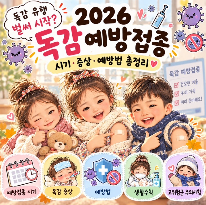 독감 유행 벌써 시작? 2026 독감 예방접종 시기·증상·예방법 총정리