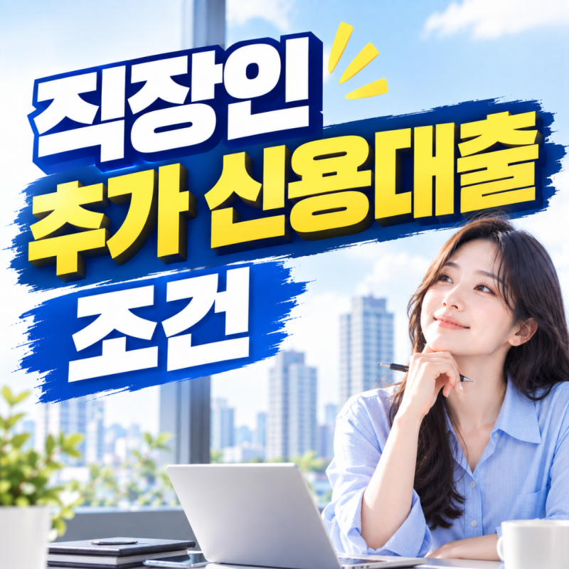 직장인 추가 신용대출 조건, 기존 대출이 있다면 먼저 봐야 할 것