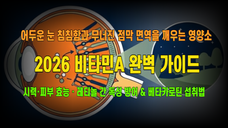 비타민A 2026: 야간 시력·각막 보호·상피세포 피부 점막 면역 핵심 효능부터 레티놀 과다 복....