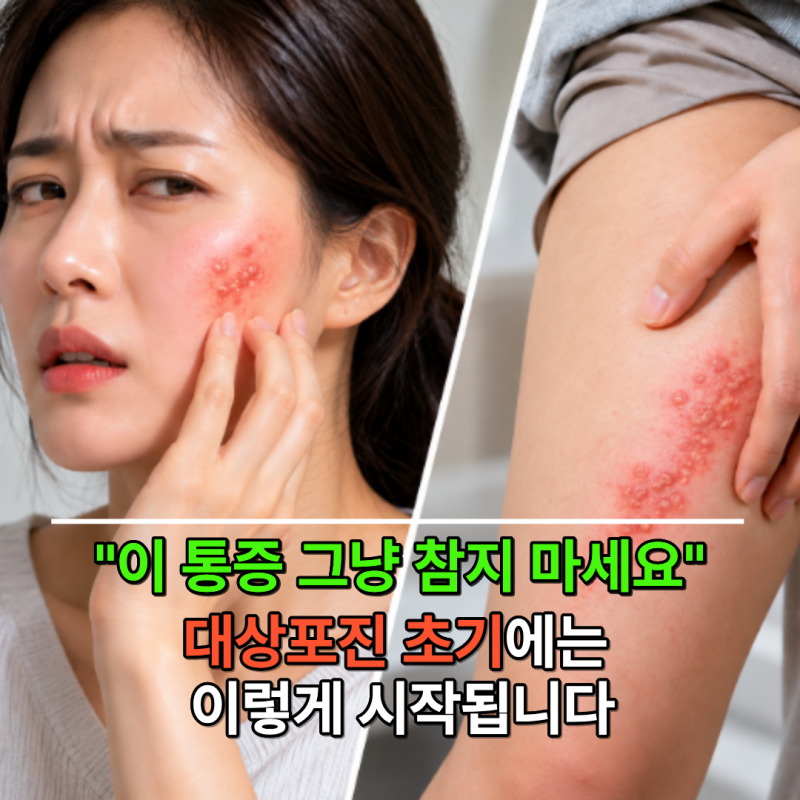 "얼굴 허벅지 한쪽이 따끔거리세요?" 대상포진 초기 증상 그냥 넘기면 안 되는 신호