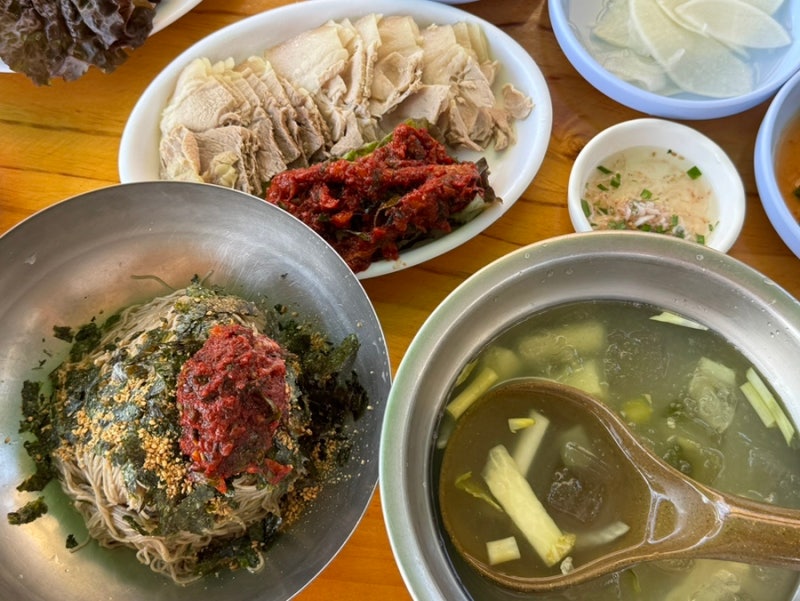 강원도 고성 동치미 막국수 맛집 동루골막국수 수육 후기